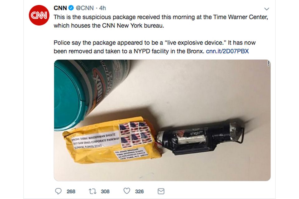 Briefbombe an CNN