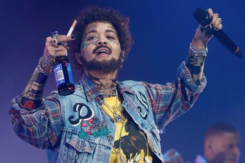 Rita Ora: Superstar kommt als Rapper Post Malone zu Halloween-Party – mit Bart und Gesichtstattoo