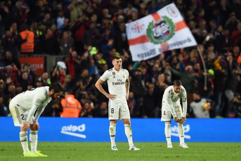 Die Spieler von Real Madrid sind nach der Klatsche im Clasico sichtlich niedergeschlagen