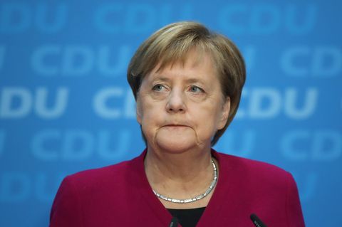 Angela Merkel bei einer Pressekonferenz