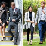 Ob günstiges Umstandskleid, sportlicher Blazer oder opulente Abendrobe: Während ihrer 16-tägigen Reise durch Australien und Neuseeland, zog Herzogin Meghan mit ihren Outfits alle Blicke auf sich. Bis zu dreimal am Tag wechselte die 37-Jährige ihre Garderobe,  trug lokale Designer ebenso wie internationale Luxuslabels. Ein wirkliches Schnäppchen sind Meghans Look selten, vor allem der Schmuck, den sie trägt, ist oft hochpreisig. Ein Rückblick auf die Looks der Pazifik-Tour und was sie gekostet haben.