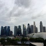 Skyline des Financial Districts von Singapur