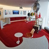 Runde Retro-Formen empfangen den Besucher in der 86. Etage des One World Trade Center in Manhattan...