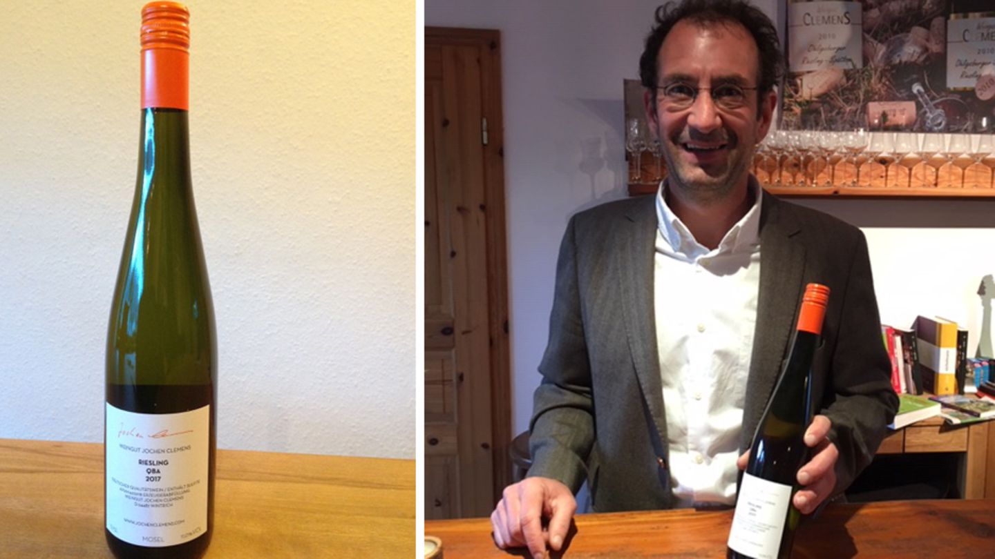 Platz 2      Wie heißt der Wein? 2017 Wintricher Riesling      Von welchem Weingut ist er? Jochen Clemens (Mosel)  Wie viel kostet der Wein? 9 Euro