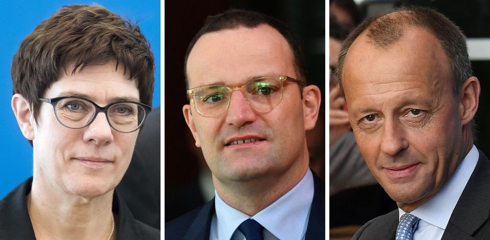 Annegret Kramp-Karrenbauer, Jens Spahn und Friedrich Merz