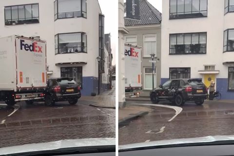 Luxuskarosse ruiniert: In der Lieferzone geparkt: Porsche-Fahrer muss es auf die harte Tour lernen