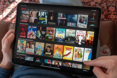 Netflix Startseite auf einem Tablet