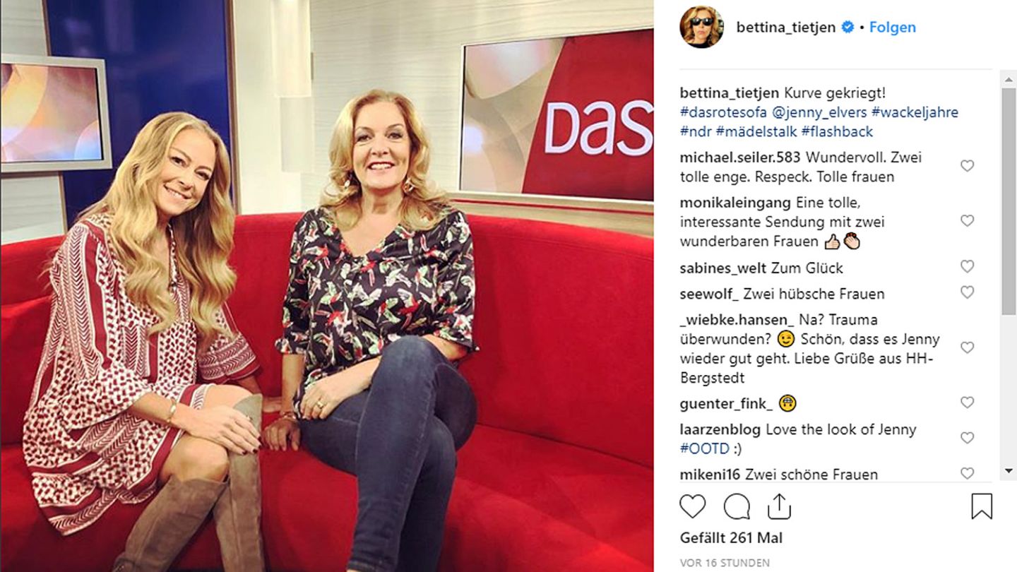 Dieses gemeinsame Foto mit Jenny Elvers postete Moderatorin Bettina Tietjen auf ihrem Instagram-Account