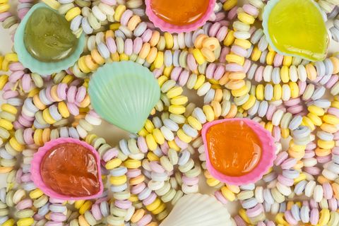 Süße Ketten und Bonbon Muscheln