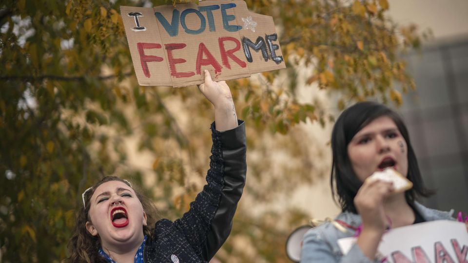 Vor Midterms: Protestaktion gegen Donald Trump in Chattanooga im US-Bundesstaat Tennessee