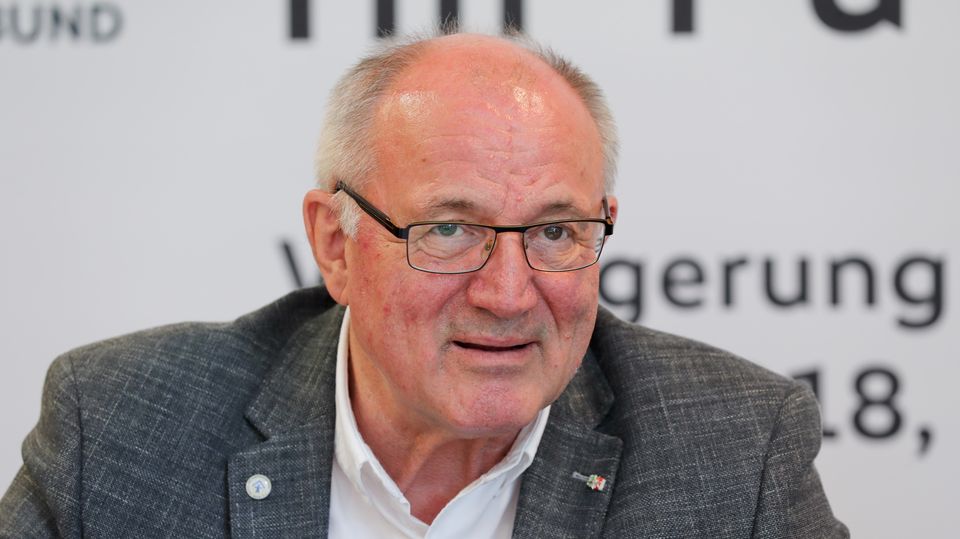 FRANKFURT AM MAIN, GERMANY - MAY 17: Heinz Hilgers at DFB Headquarter on May 17, 2018 in Frankfurt am Main, Germany. (Photo by Andreas Schlichter/Bongarts/Getty Images)