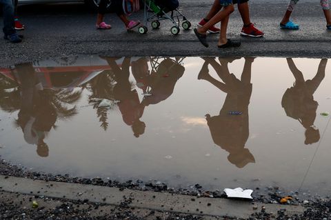 Migranten aus Mittelamerika auf dem Weg an ihr erhofftes Ziel, die USA. Washington wird den UN-Migrationspakt nicht unterschreiben