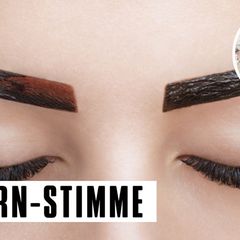 Augenbrauen werden geschminkt