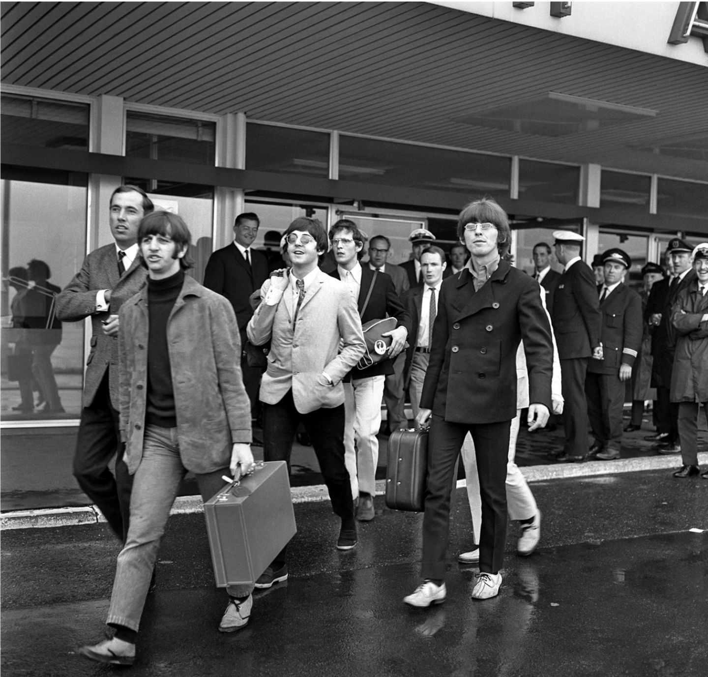 Die Beatles am Flughafen