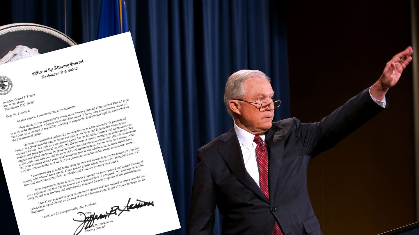 Justizminister Jeff Sessions hat seinen Rücktritt eingereicht