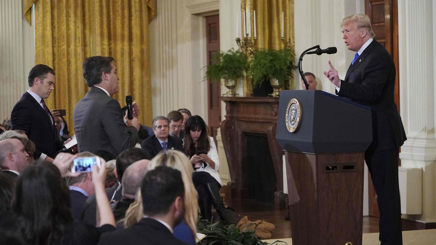 CNN-Reporter Jim Acosta, US-Präsident Donald Trump: Vergleichbares wäre bei Bundespressekonferenz nicht möglich