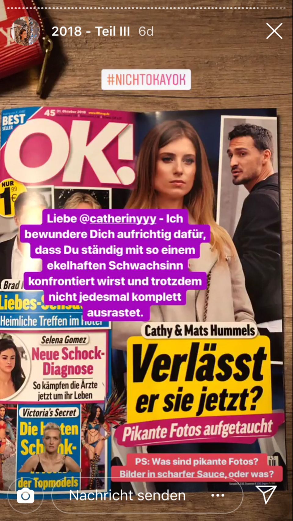 Maries Modelcheck: Titelseite der "OK!" Titelseite der "OK!"