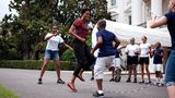 Michelle Obama beim Seilspringen
