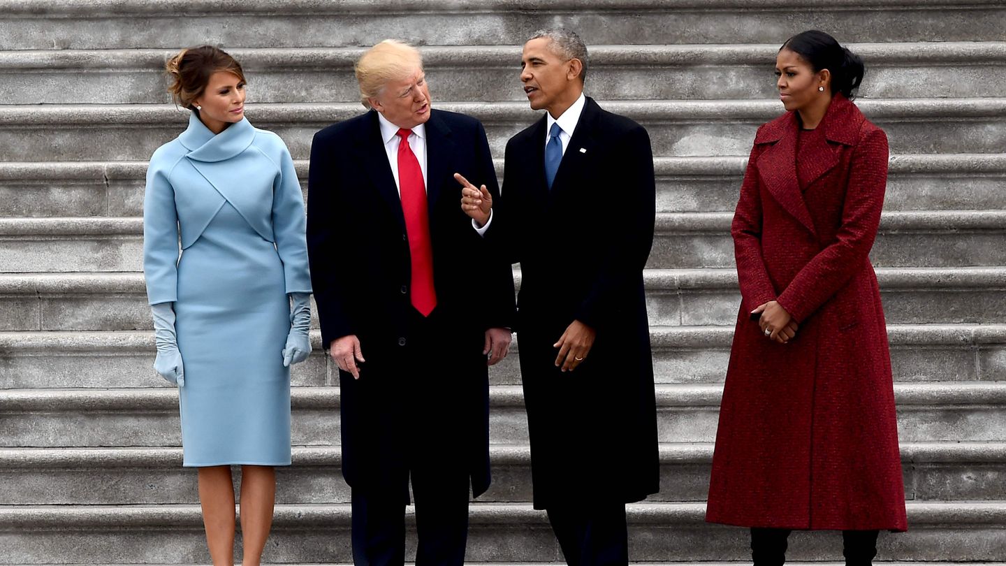 Michelle und Barack Obama mit Donald und Melania Trump