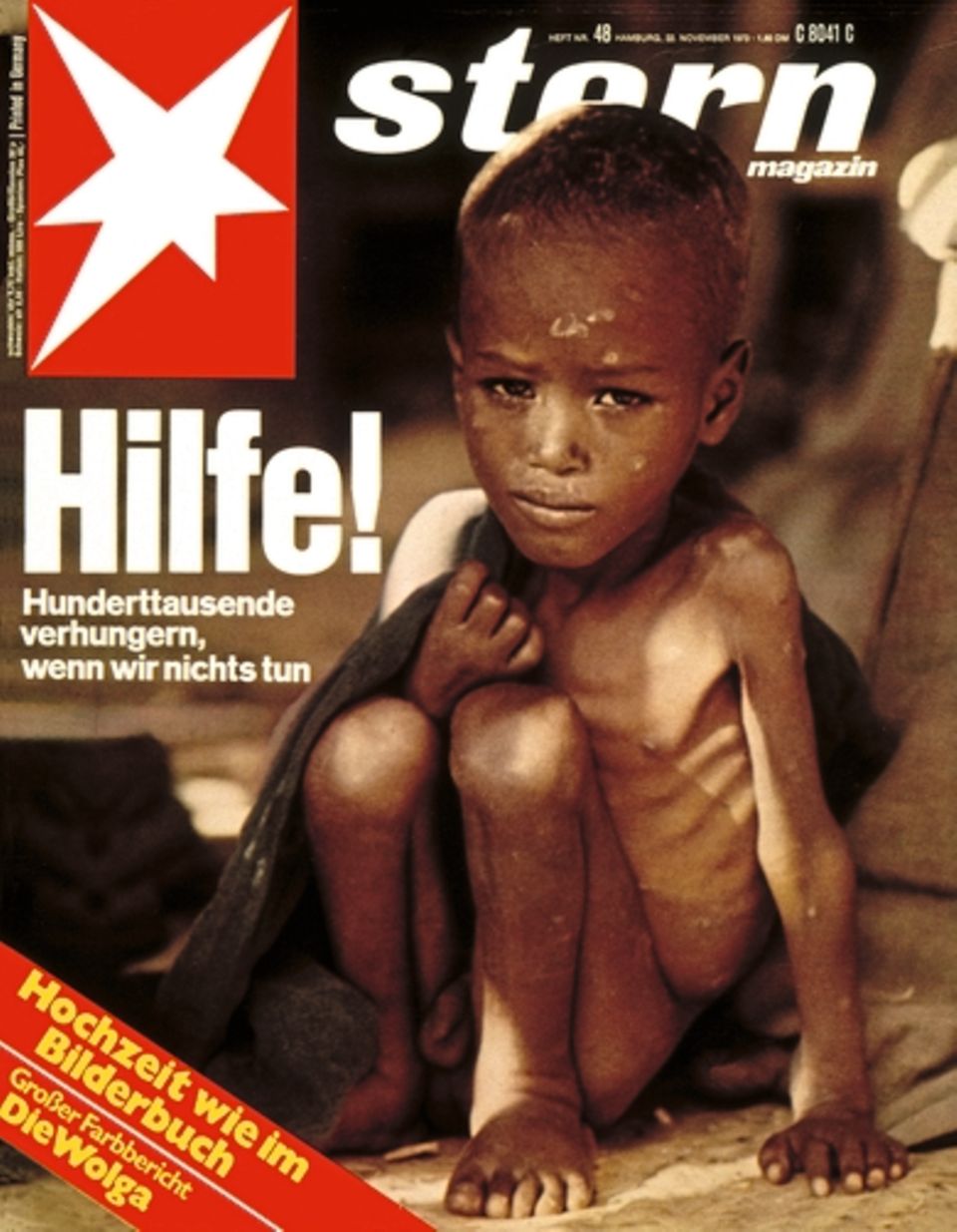 1973, Afrika hungert. Eine Titelgeschichte lenkt die Aufmerksamkeit auf die Hungersnot in Äthiopien 1973, Afrika hungert. Eine Titelgeschichte lenkt die Aufmerksamkeit auf die Hungersnot in Äthiopien