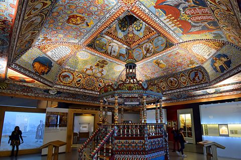 Im Jüdischen Museum Warschau steht der Nachbau des Gewölbes der hölzernen Synagoge von Gwoździec