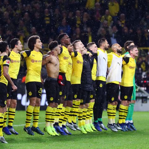 Die BVB-Spieler hatten nach Abpfiff guten Grund zum Feiern