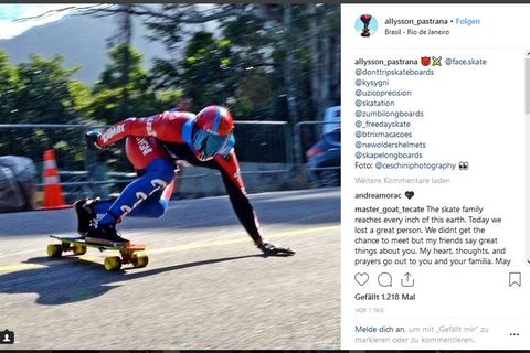 Kurz vor seinem Tod postet Allysson Pastrana noch dieses Bild 