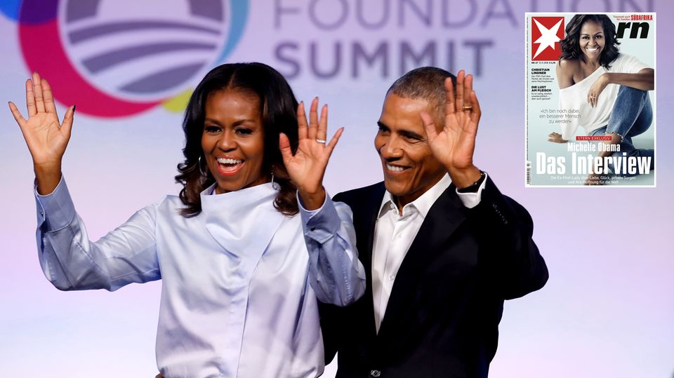 Die frühere First Lady der USA, Michelle Obama, mit Ehemann Barack bei einem Auftritt Ende Oktober in Chicago
