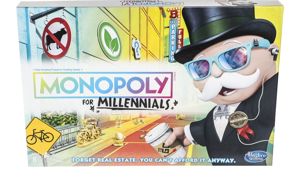 Verpackung der US-Ausgabe "Monopoly for Millennials"