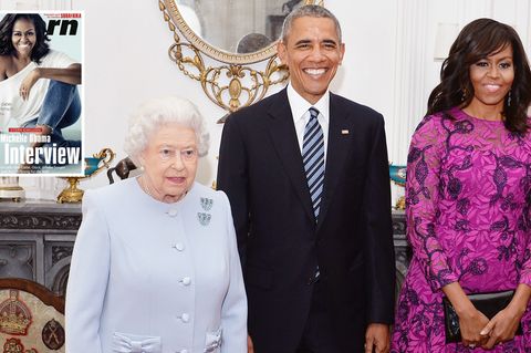 Queen Elizabeth II. (l.), Barack Obama, Michelle Obama