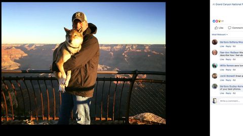 Paul Heroux mit Hündin Mura am Grand Canyon