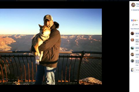 Paul Heroux mit Hündin Mura am Grand Canyon
