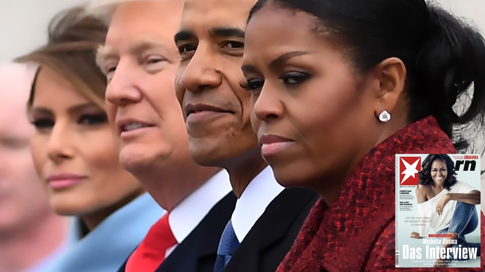 Michelle Obama mit Ehemann Barack bei der Amtseinführung von Donald Trump im Januar 2017 in Washington Michelle Obama mit Ehemann Barack bei der Amtseinführung von Donald Trump im Januar 2017 in Washington