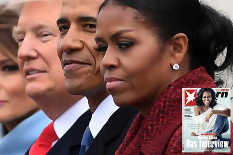 Michelle Obama mit Ehemann Barack bei der Amtseinführung von Donald Trump im Januar 2017 in Washington