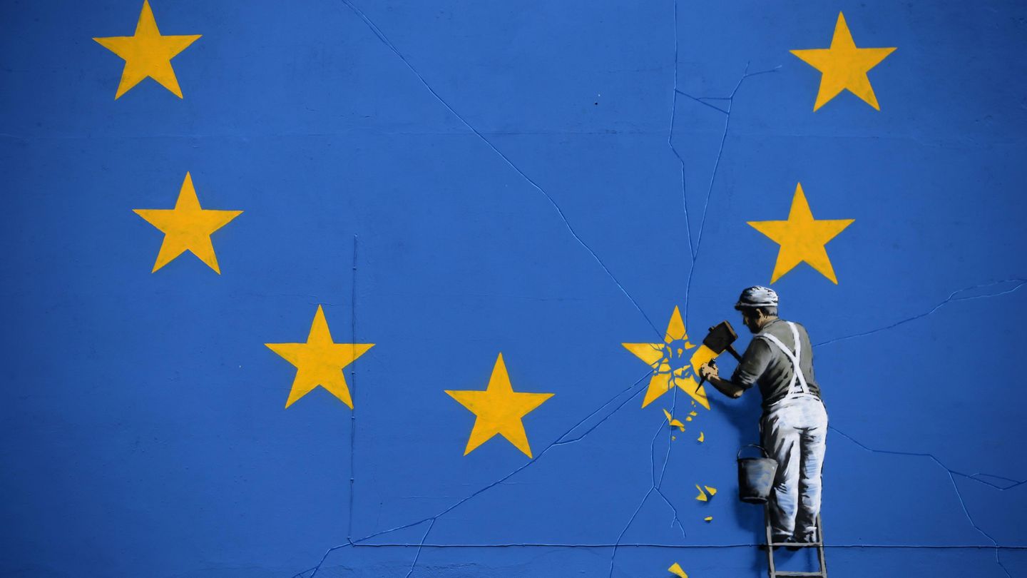 Ein Wandgemälde des britischen Künstlers Banksy zum bevorstehenden Brexit (Symbolbild)