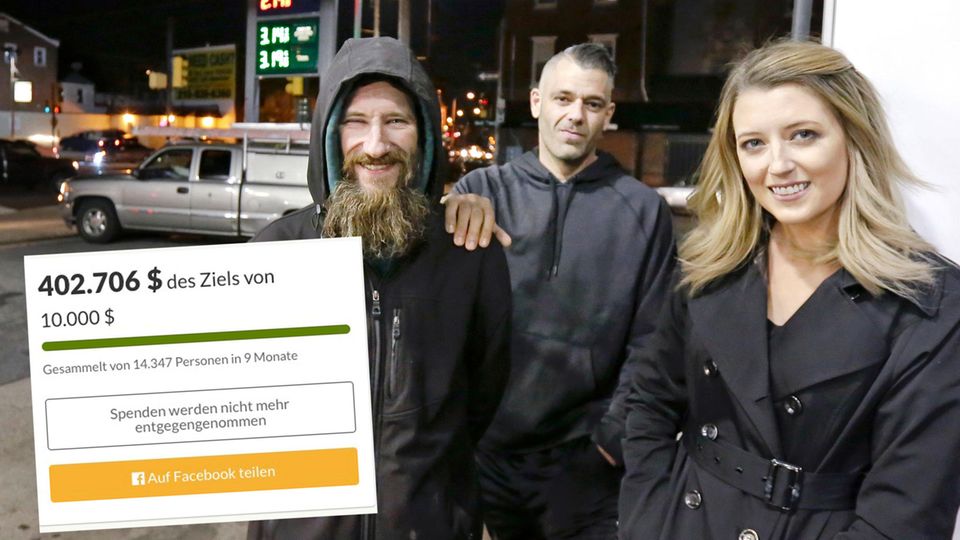 Durch eine Spendenaktion wurden für den Obdachlosen Johnny Bobbitt (l.) 400.000 Dollar gesammelt.
