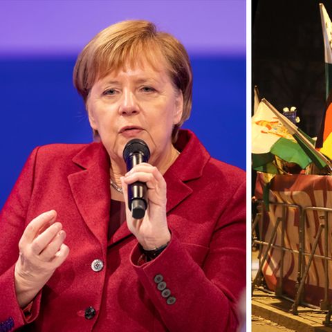 Bundeskanzlerin Angela Merkel, Demonstranten in Chemnitz