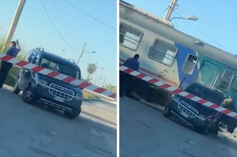 Sizilien: Italiener parkt hinter der Schienenschranke – da hilft auch kein Winken mehr
