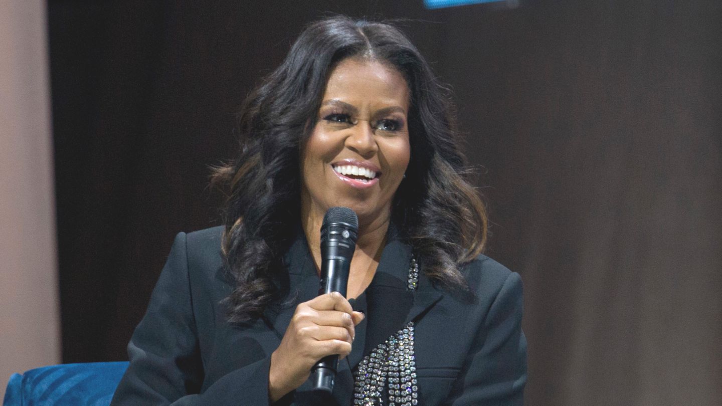 Die ehemalige First Lady der USA, Michelle Obama, in der Capital-One-Arena in Washington