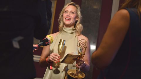 Strahlende Siegerin: Anna Schudt nach der Verleihung der 46. International Emmy Awards in New York