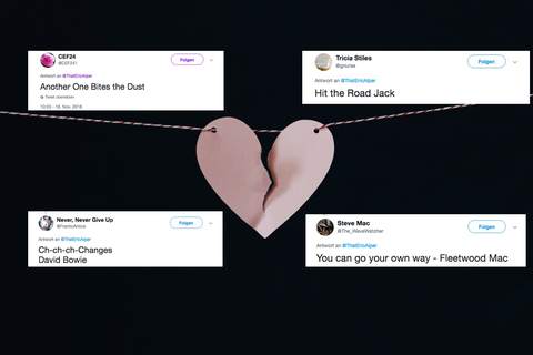 Twitter: Leute teilen Songs, die sie bei ihrer Scheidung spielen würden