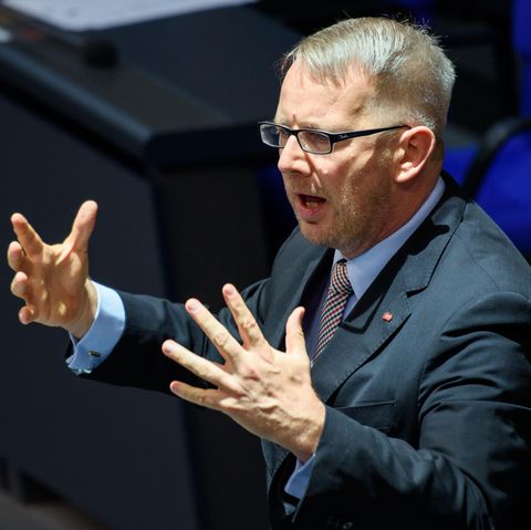 Der Bundestagsabgeordnete Johannes Kahrs (SPD) bei einer Rede im Parlamen