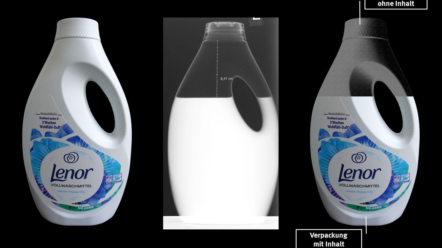 Dass die Lenor-Flaschen nicht stärker befüllt werden, begründet Hersteller Procter & Gamble mit "produktionstechnischen Gründen des Abfüllprozesses". Wegen der schaumbildenden Substanzen im Produkt könnte es ansonsten während des Abfüllens zum Überlaufen kommen.