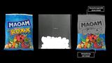 Dass das Sichtfenster nur den Blick auf den unteren Teil der Packung freigibt, ist kein Zufall. Oben gäbe es schließlich keine Maoam zu sehen.