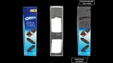 So sieht die Packung Oreo-Kekse im Röntgenbild aus. Die Kekse füllen nur etwa die Hälfte der Verpackung aus, der Rest sind Zwischenräume.