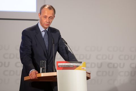 Friedrich Merz auf der CDU-Regionalkonferenz im thüringischen Seebach