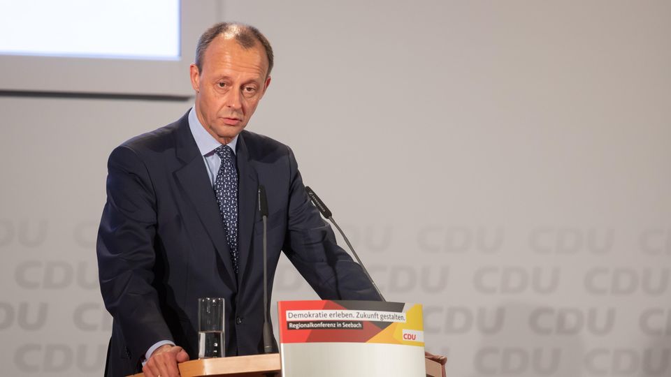 Friedrich Merz auf der CDU-Regionalkonferenz im thüringischen Seebach