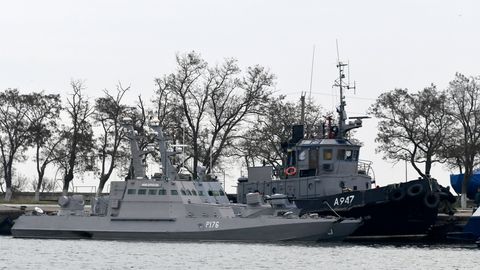 Diese ukrainischen Schiffe waren am Sonntag von der Russischen Marine aufgebracht und gekapert worden