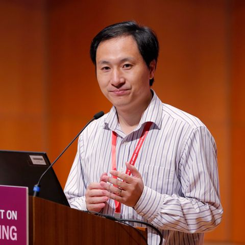 He Jiankui spricht auf dem Genomforscher-Kongress in Hongkong