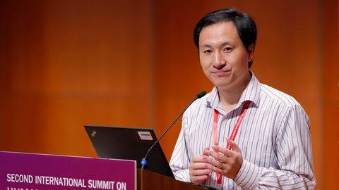 He Jiankui spricht auf dem Genomforscher-Kongress in Hongkong